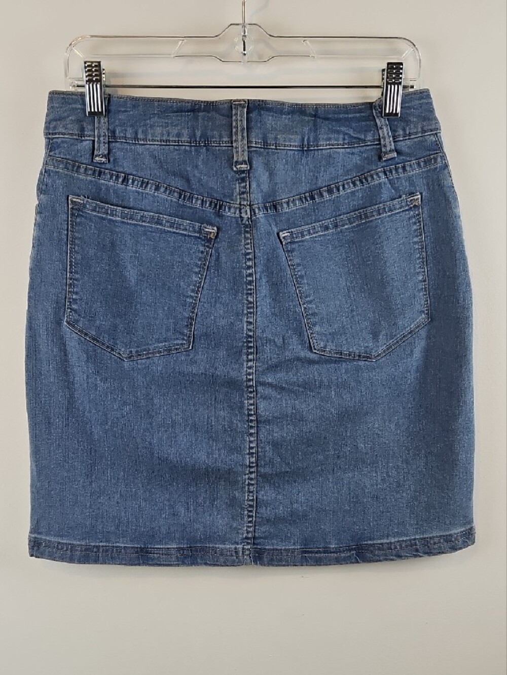 Lee Rider Mid Rise Stretch Denim Skort Size 10 Medium Blue Jean Classic - Picture 2 of 11